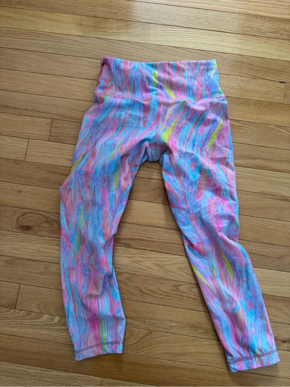 lululemon athletica Pink Multi-Color Marble Print Leggings